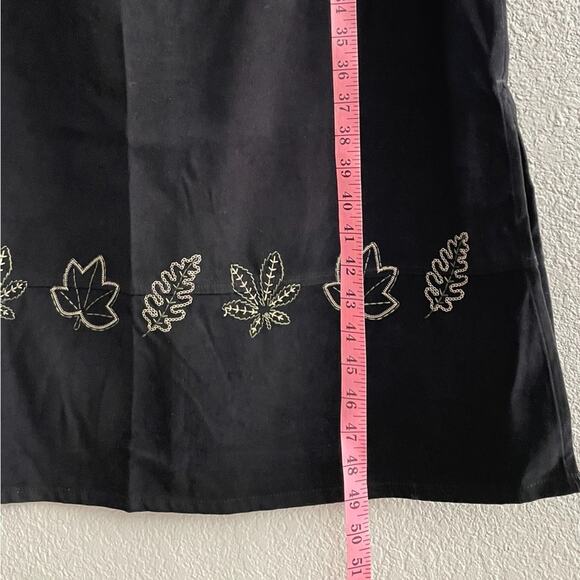 Casual Options Vintage 90’s Black Sleeveless Dress Leaf Design Size Large - Picture 6 of 6